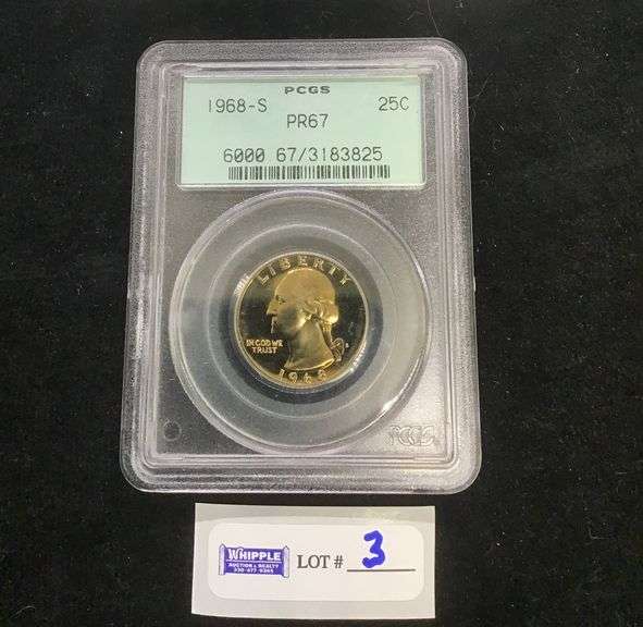 1968-S proof qtr. PCGS PR-67 (Old Green Holder)