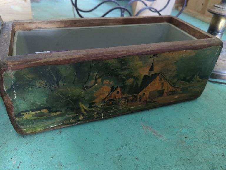 Pastorial Landscape and Barn Themed Wooden Box