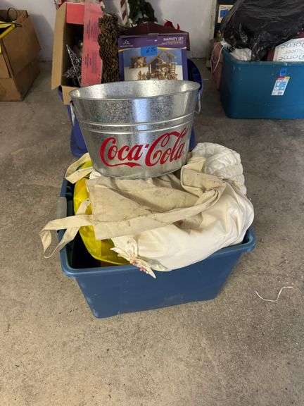 Coca Cola tin and Seasonal Decor