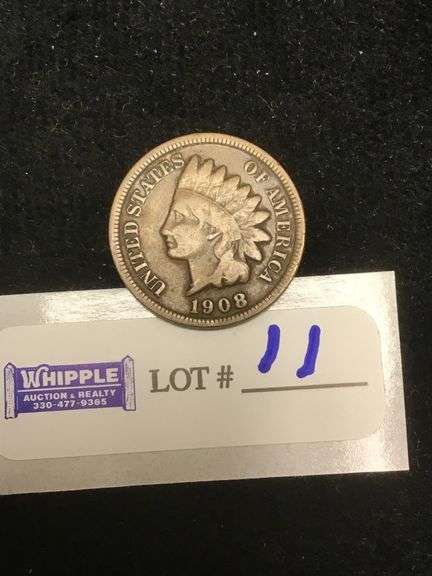 1908-S Indian cent, VG, SCARCE date