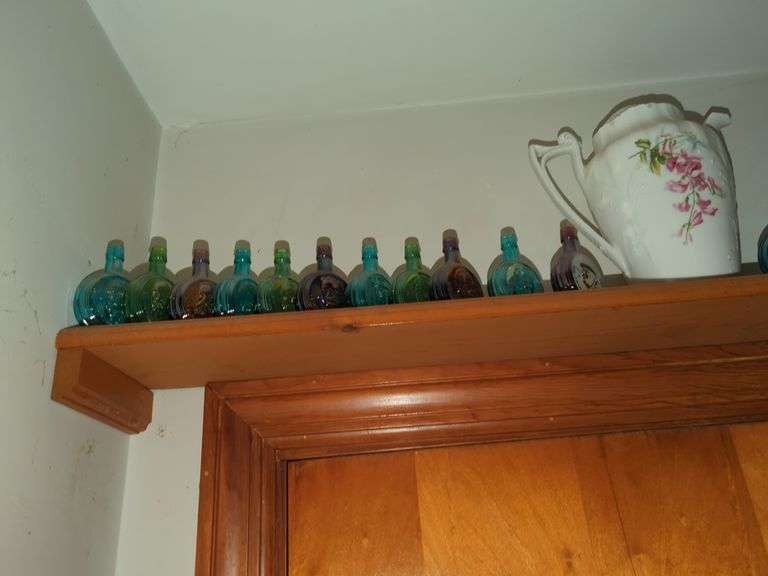 Collection of Mini Colored Glass Bottles