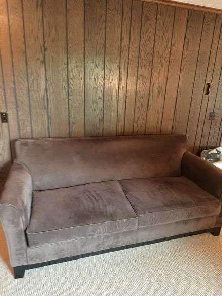 Brown microfiber sofa