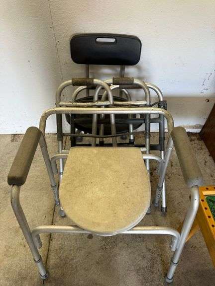 2 walkers, shower chair and comode