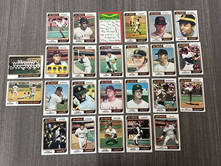 San Francisco Giants 1974 Topps Team Set