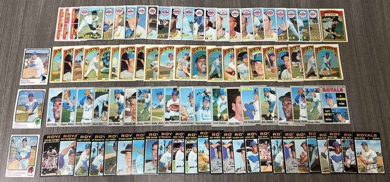 Assorted Vintage Texas Kansas City Royals Baseball Cards
