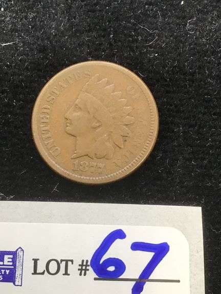 1877 INDIAN cent, VG+ (KEY DATE!)