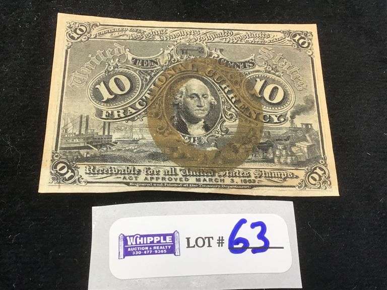 Ten cent fractional currency, VF, FR# 1244