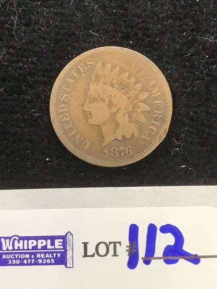 1876 INDIAN cent, VG