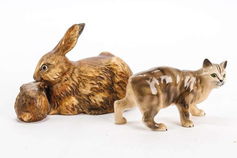 Goebel Rabbit Figurines with Cat