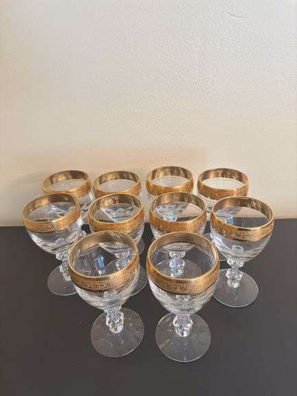Tiffin Franciscan Westchester Gold Rim crystal