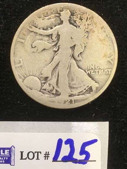 1921 walking liberty half dollar, good, KEY DATE!