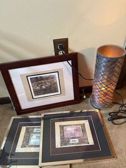 Unusual lamp, signed duck print
