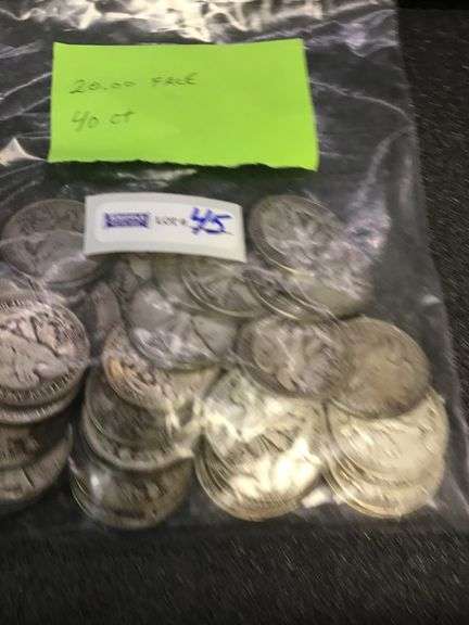 SILVER walking liberty half dollars, 90% silver, 20.00 face value