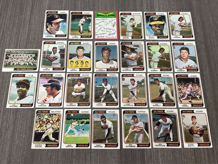 Baltimore Orioles 1974 Topps Team Set