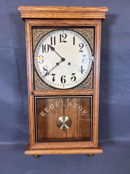 Oak Cased Regulator Clock