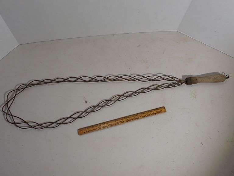 Antique Wire Rug Beater with wood handle - still solid as a rock!
