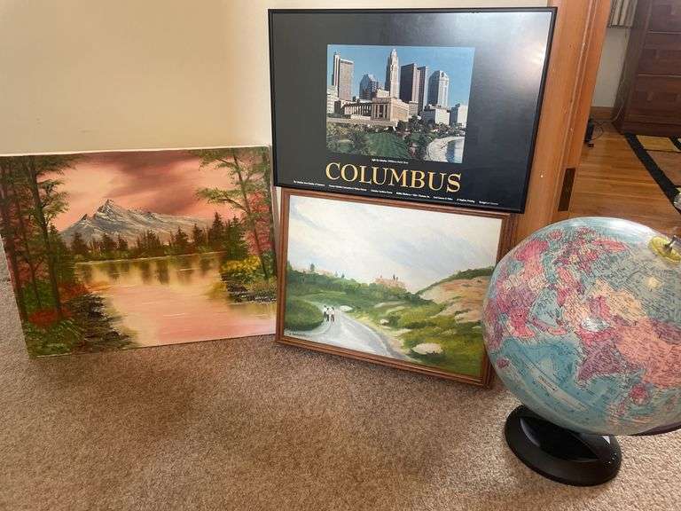 Art work and globe