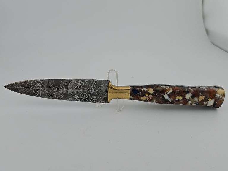Damascus Dagger w/ Leather Sheath