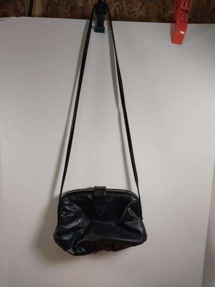 Black Purse with Shoulder Strap by Anton