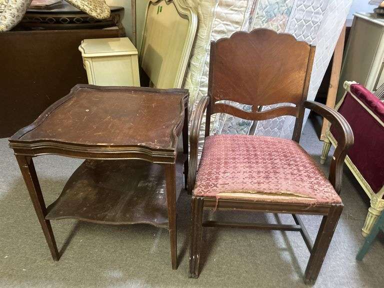 Antique Chair & End Table