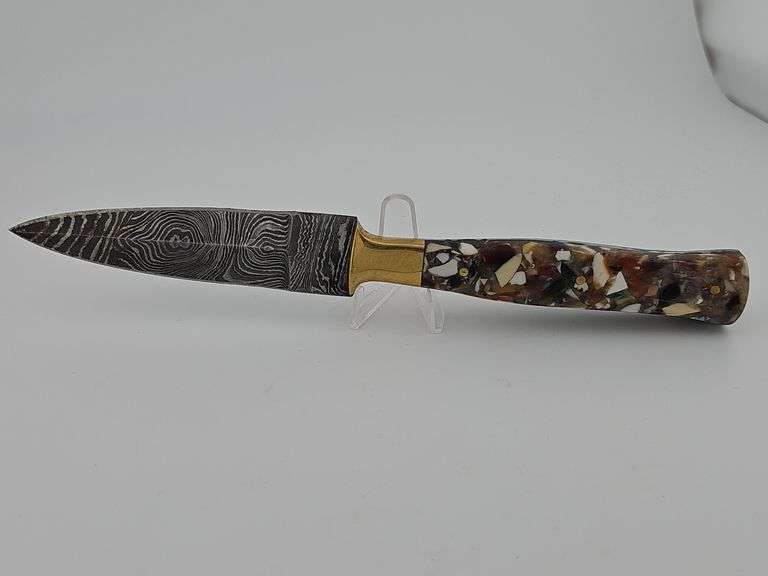 Damascus Dagger w/ Leather Sheath