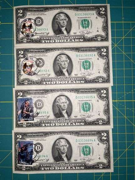 Stamped $2 bills