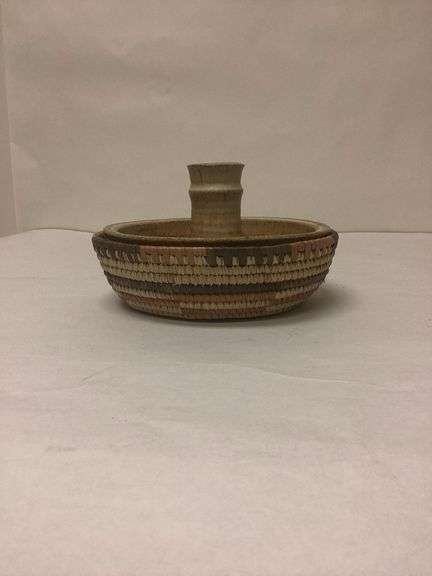 Pottery "Drunken" Chicken Roaster & Hand Woven Basket