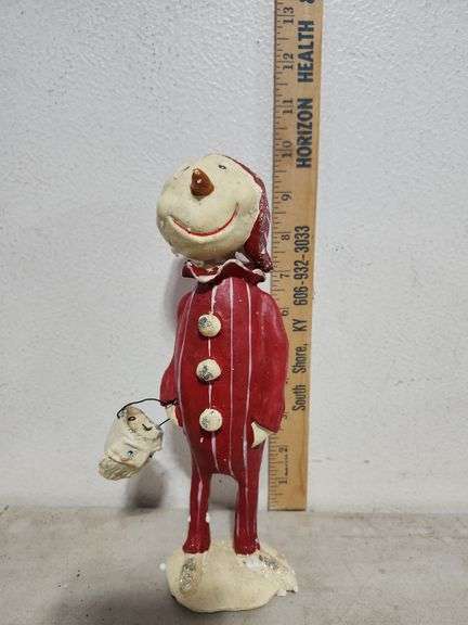 New In Box Folk Art Snowman Figure C011