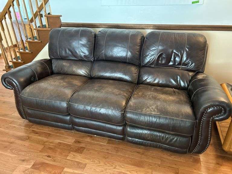 Genuine Leather Reclining Couch