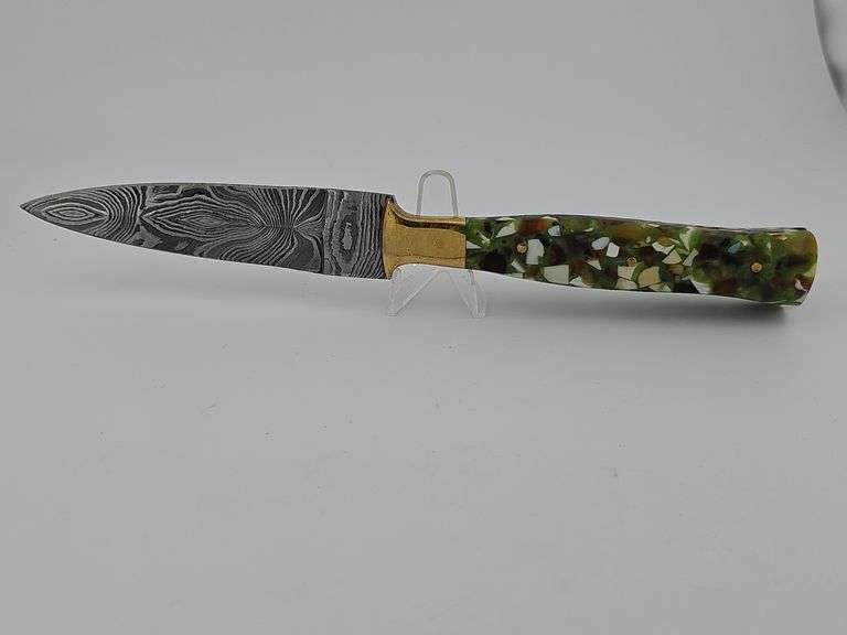 Damascus Dagger w/ Leather Sheath