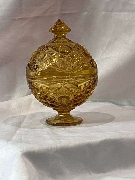 Vintage Kemple Amber Glass