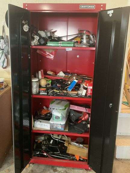 Craftsman Metal Cabinet w/ Contents (no key)