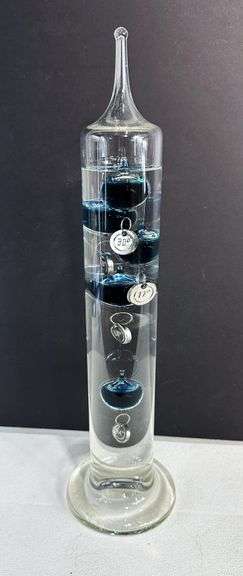 Galileo 13.5" Floating Blue Glass Thermometer