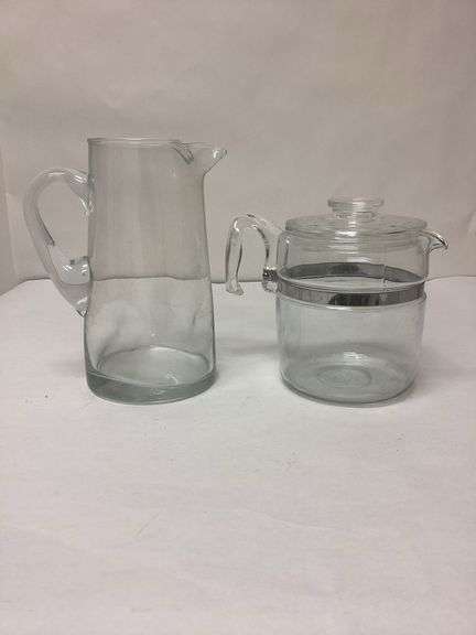 Glass Pitcher & Pyrex Percolator Coffee Pot