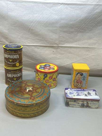 Assorted Decorative and Vintage Tin Containers