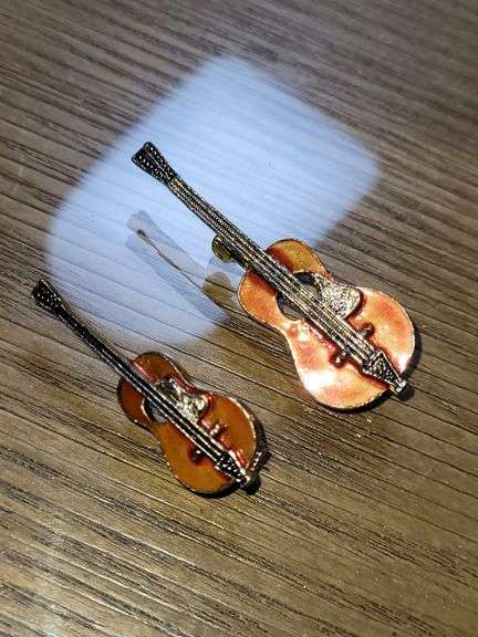 Two Different Sizes Cello Brooches/Pins.