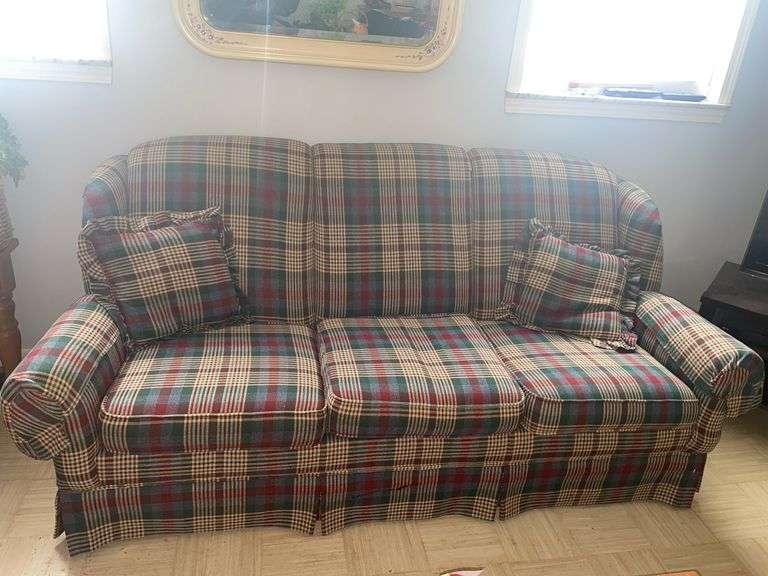 Vintage plaid sofa