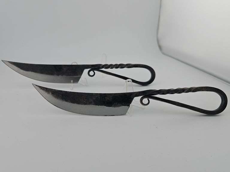 Twisted Metal Carbon Steel Knifes w/ Leather Sheaths