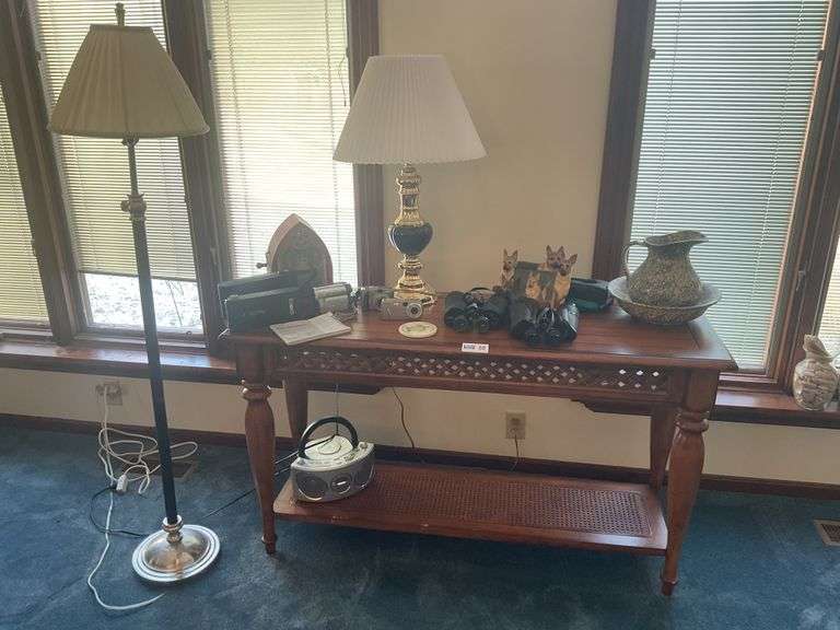 Sofa Table, Floor Lamp, Table Lamp, Pitcher/Bowl, Cameras & Binoculars