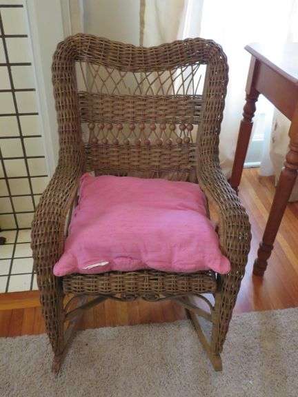 Wicker Rocking Chair with Cushion