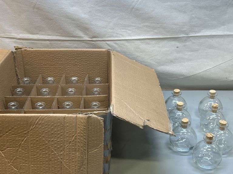 Lot of Glass Globe Bottles with Cork Stoppers