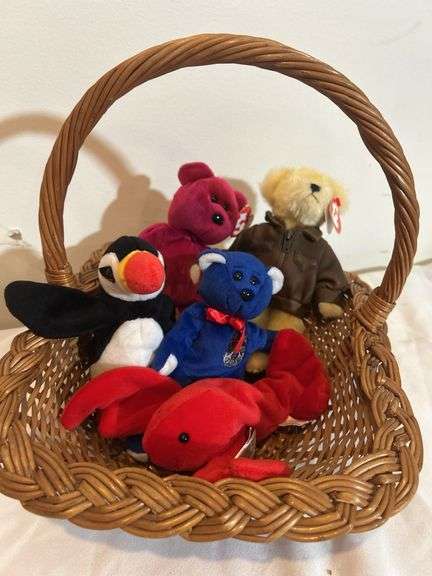 Basket of Beanie Babies