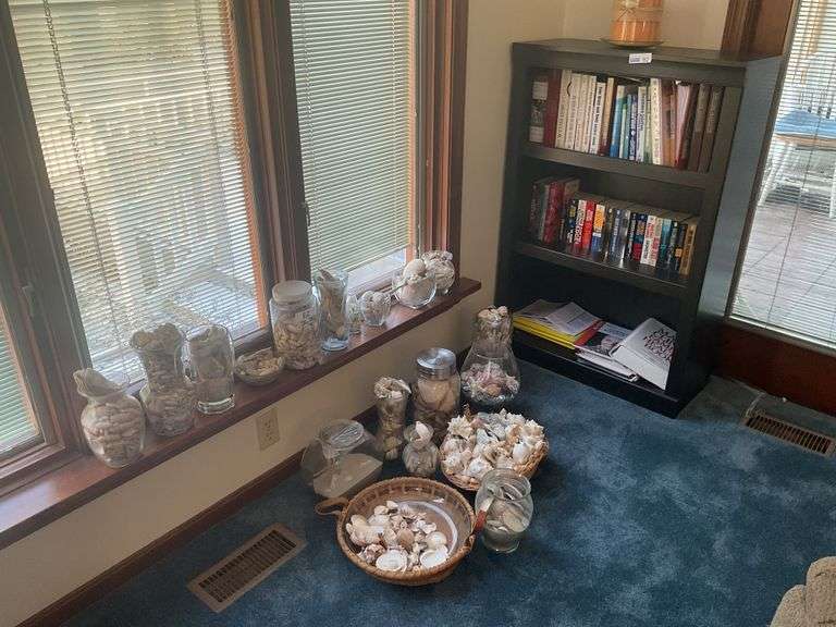 Shelf w/ Books & Shell Collection