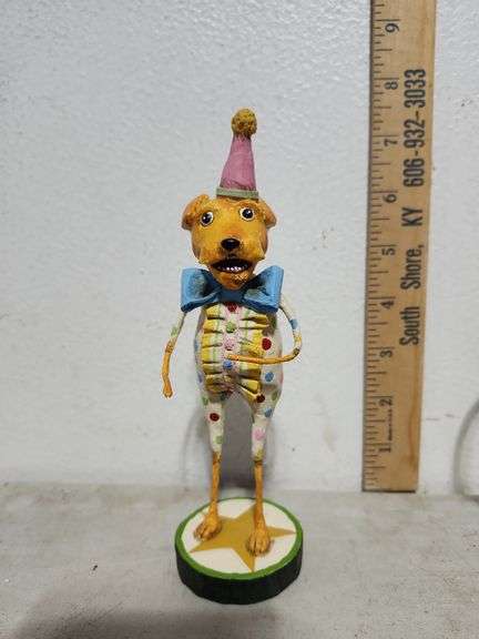 New Lori C Mitchell ESC Laughing Little Dog Figure
