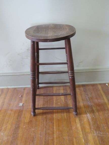 Rustic Wooden Bar Stool