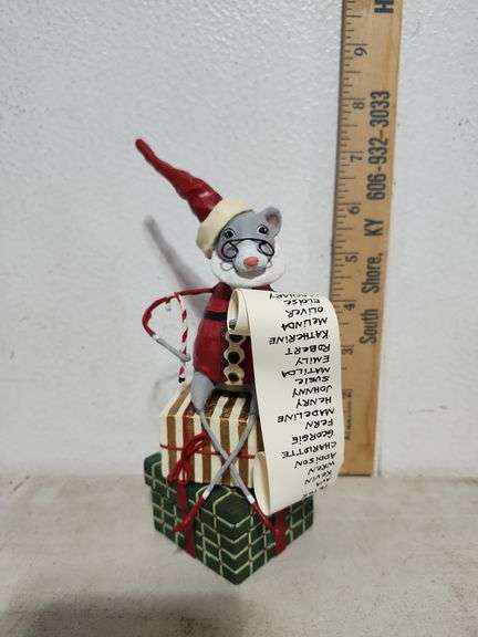 New In Box Lori C Mitchell Christmas Mouse Figure