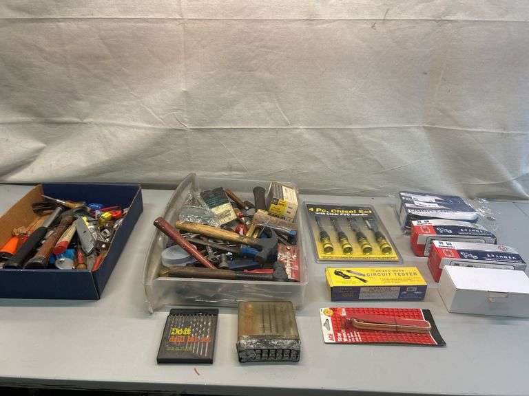 Mixed Lot of Tools, Accessories, and Hardware