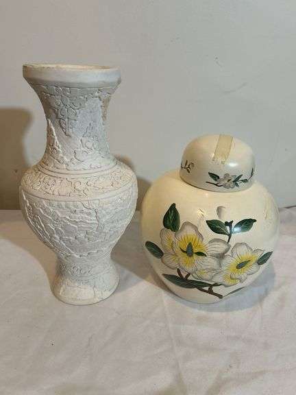 Ginger Jar & Bisque Vase