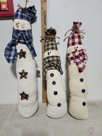 Handmade Sock Snowmen 3 Piece