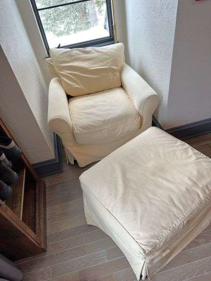 Ballard Designs chair + ottoman